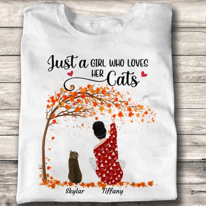 Fall Season Doll Cat Mom Sitting Personalized Shirt