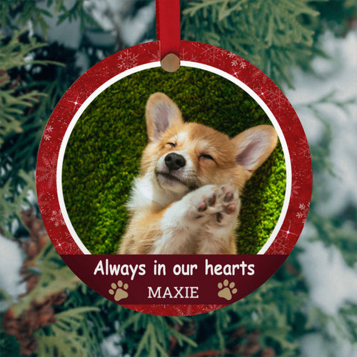 Always in Our Hearts Dog Photo Christmas Ornament